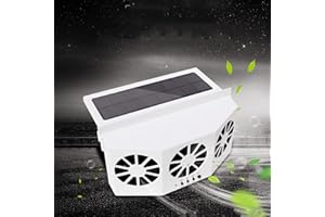 MYUOOT Portable Solar Powered Fan for Car,12V Car Window Fan Solar Powered, Auto Solar Ventilation Fan for Car,Vehicle Exhaust Cooling Fan, Car Solar Exhaust Fan for All Kinds of Cars,White