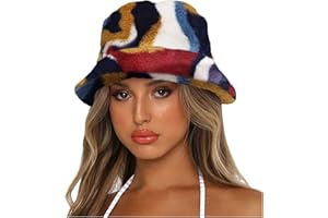 BCDlily Winter Bucket Hat for Women Men, Fluffy Fuzzy Warm Cloche Hats Furry Fisherman Cap