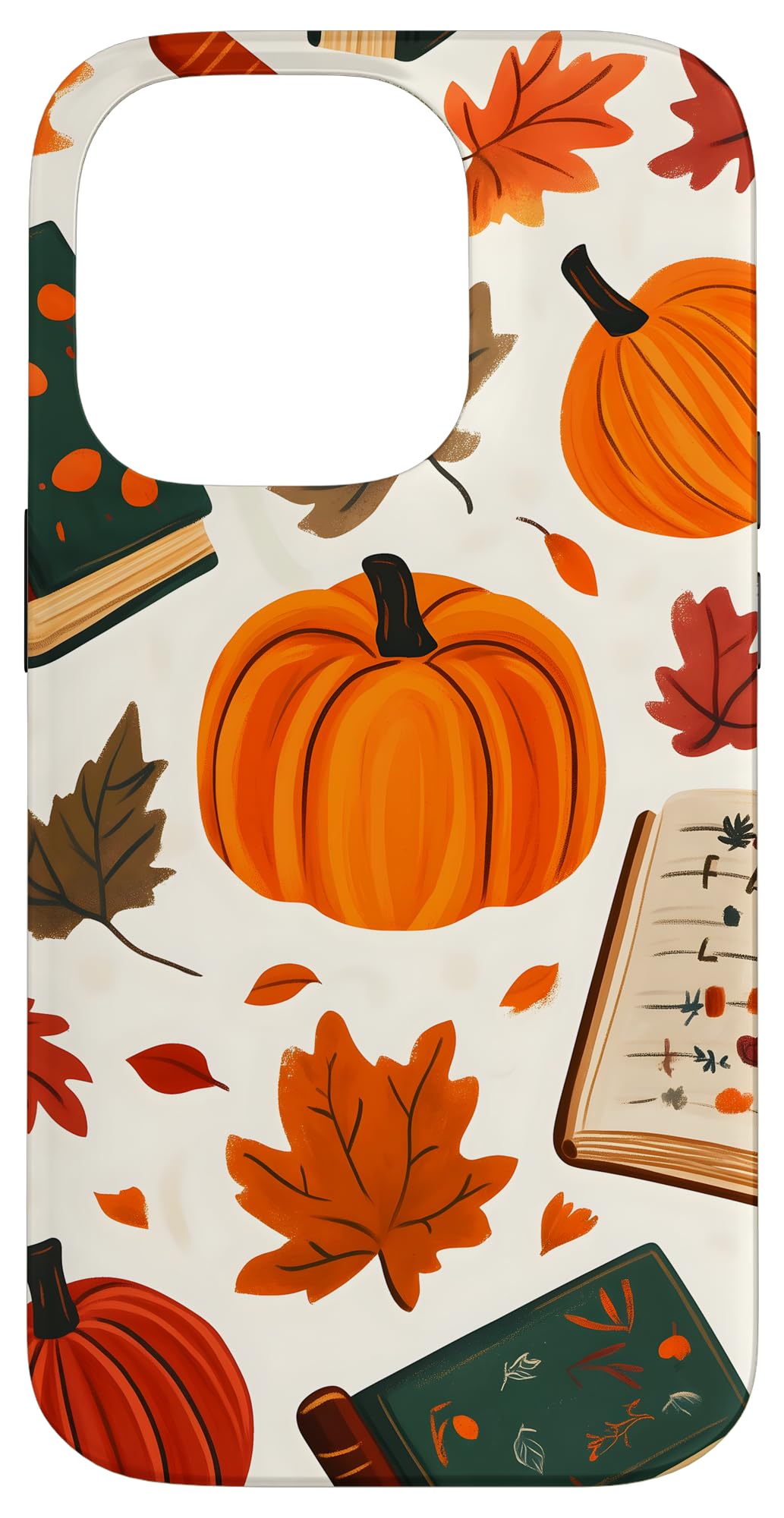 Autumn Pumpkins Books Leaves Case for iPhone 14 Pro
