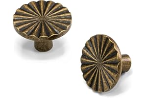 homdiy 10 Pack Dresser Knobs Antique Brass Cabinet Knobs Antique Brass Drawer Knobs, Solid Zinc Alloy Vintage Brass Knobs for