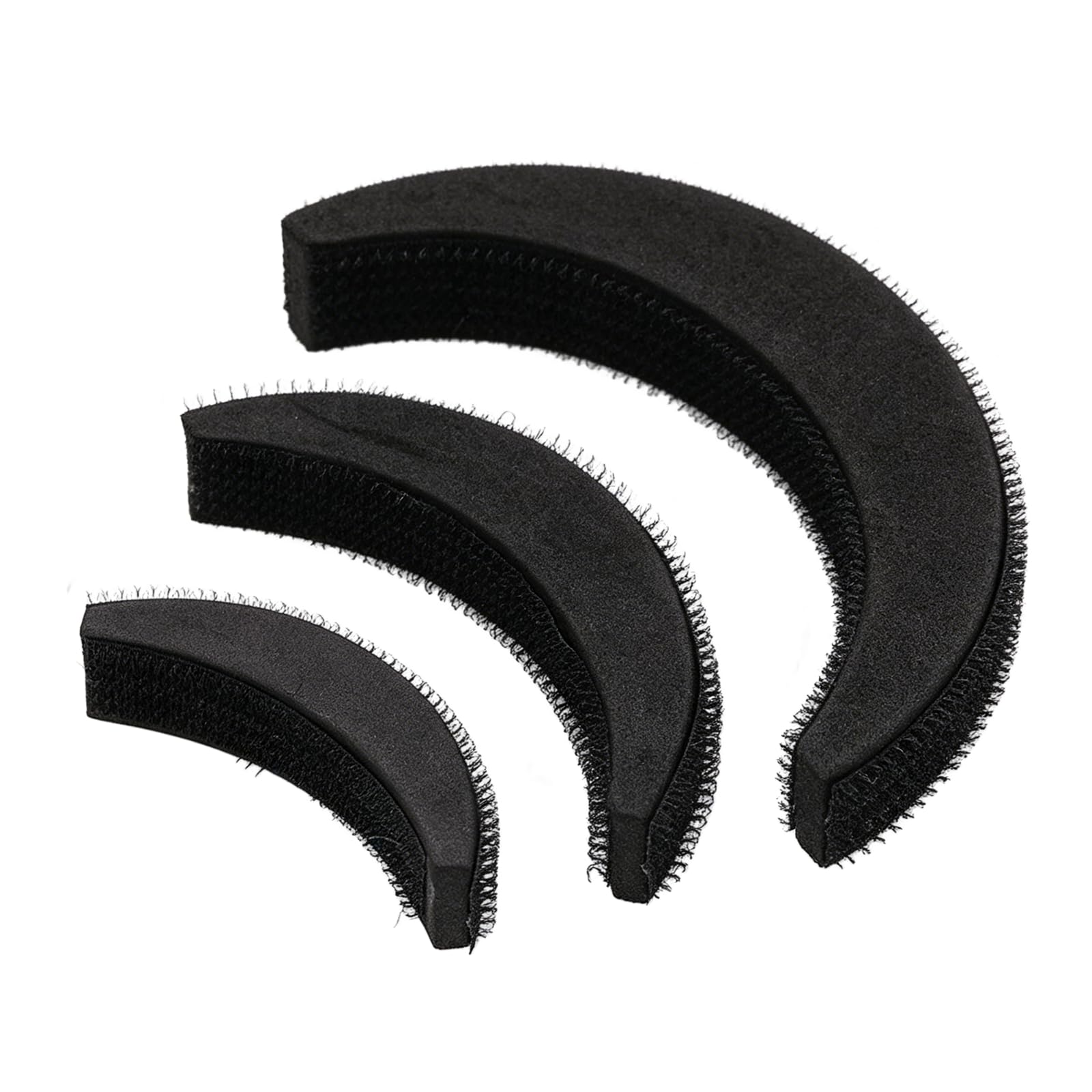 3PCS Back Bump it up Volume Hair Base Insert Tool Moon Shaped Sponge Foam Hair Volume DIY Bump it up Insert Styling Clip Stick Bun Maker Insert Tool Hair Increasing Tools (Large+Medium+Small)