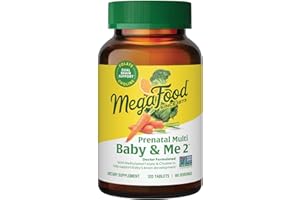 MegaFood Baby & Me 2 Prenatal Vitamin and Minerals - Vitamins for Women - with Folate (Folic Acid Natural Form), Choline, Iron, Iodine, and Vitamin C, Vitamin D and more - 120 Tabs (60 Servings)