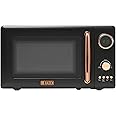 Haden 700 Watt 0.7 Cubic Foot Microwave Oven with Digital Controls, Defrost, and Instant Start Countertop Small Appliance, Black/Copper