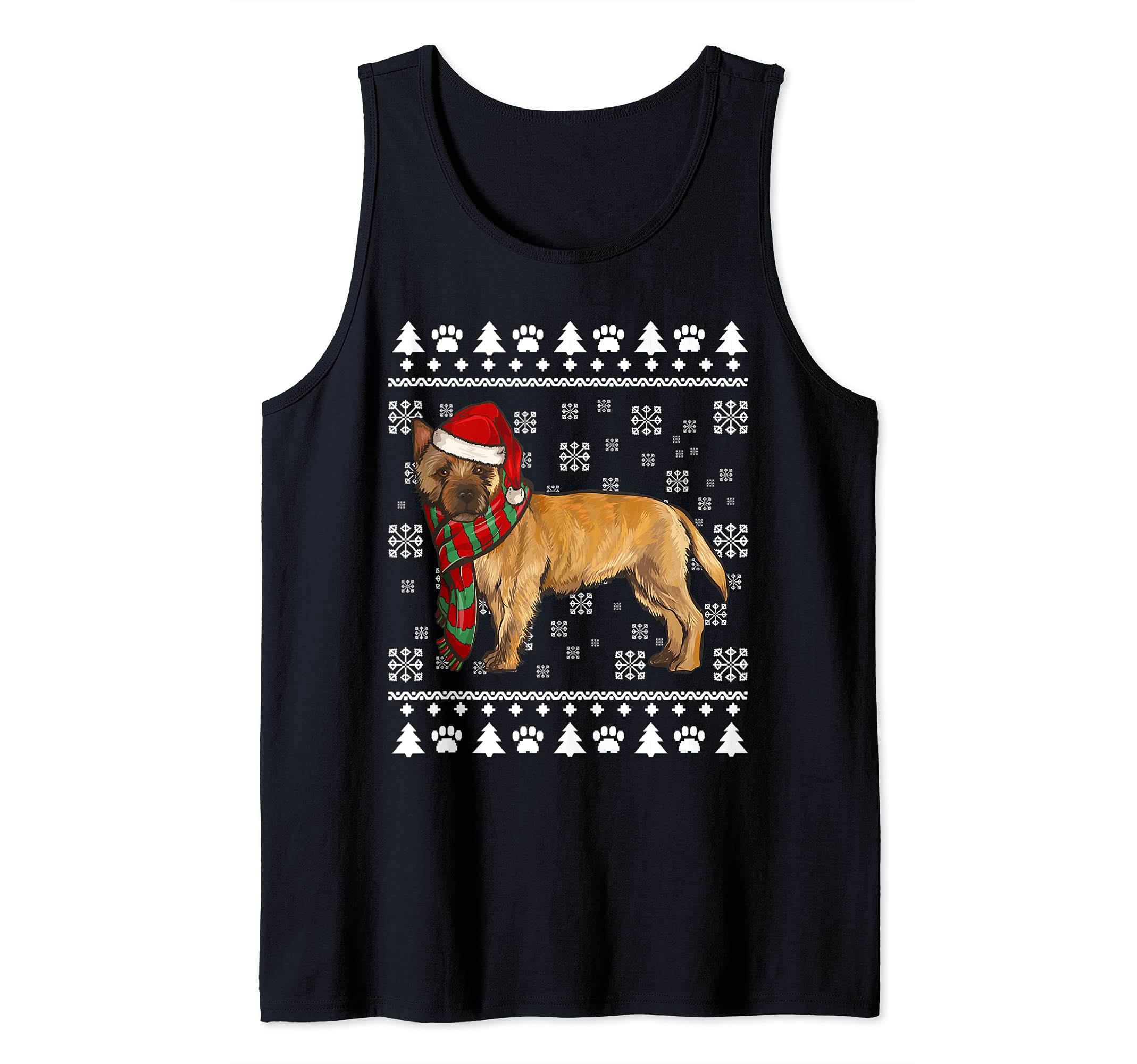 Cairn Terrier Dog Santa Hat Xmas Ugly Christmas Tank Top