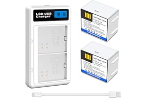2 Pack A-4A Battery and LCD Dual Charger Station Compatible with Arlo Pro 5/5S 2K/Pro 3/Pro 4/Ultra/Ultra 2 Camera, VMA5400 V
