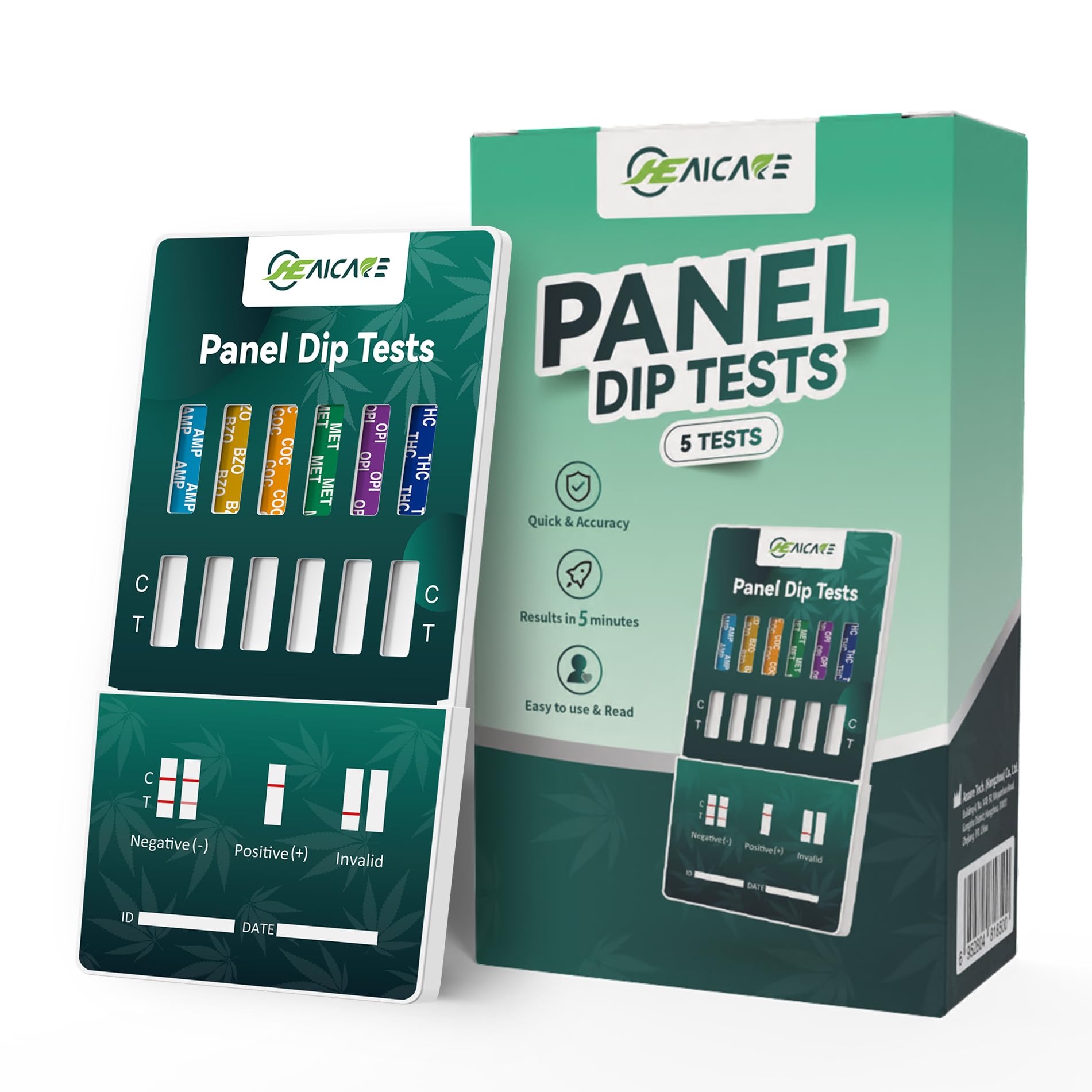 Photo 1 of AssureTech Panel Dip Tests, Multi-Drug Urine Test Kit, Detect 6 Drugs in One, AMP, BZO, COC, MET, OPI, THC, Rapid Instant Drugs Test-5 Pack
