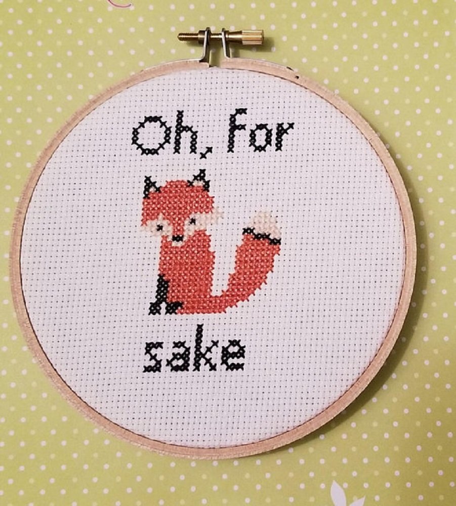 Amazon Com Inappropriate Subversive Cross Stitch Complete Funny Gift Idea For Mom Grandma Dad Aunt Or Uncle Rude Swear Word Handmade