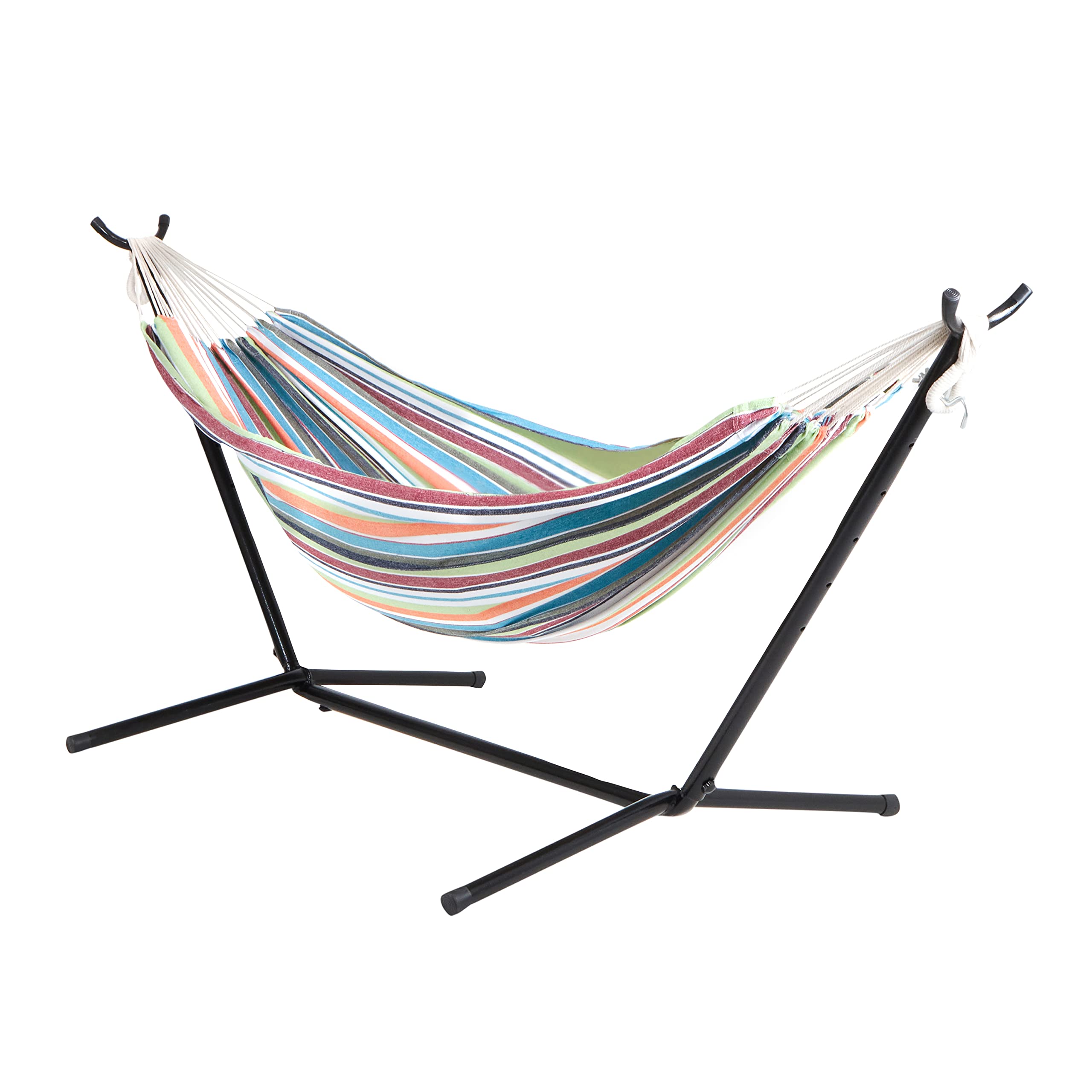 View 1 of Bliss Hammocks 60" Wide Hammock & Built-in Stand w/Carrying Case & Hanging Hardware Indoor, Outdoor, Poolside, Patio, Backyard Heavy Duty, Strong & Durable 400 Lbs Capacity (BHST-401-TF)