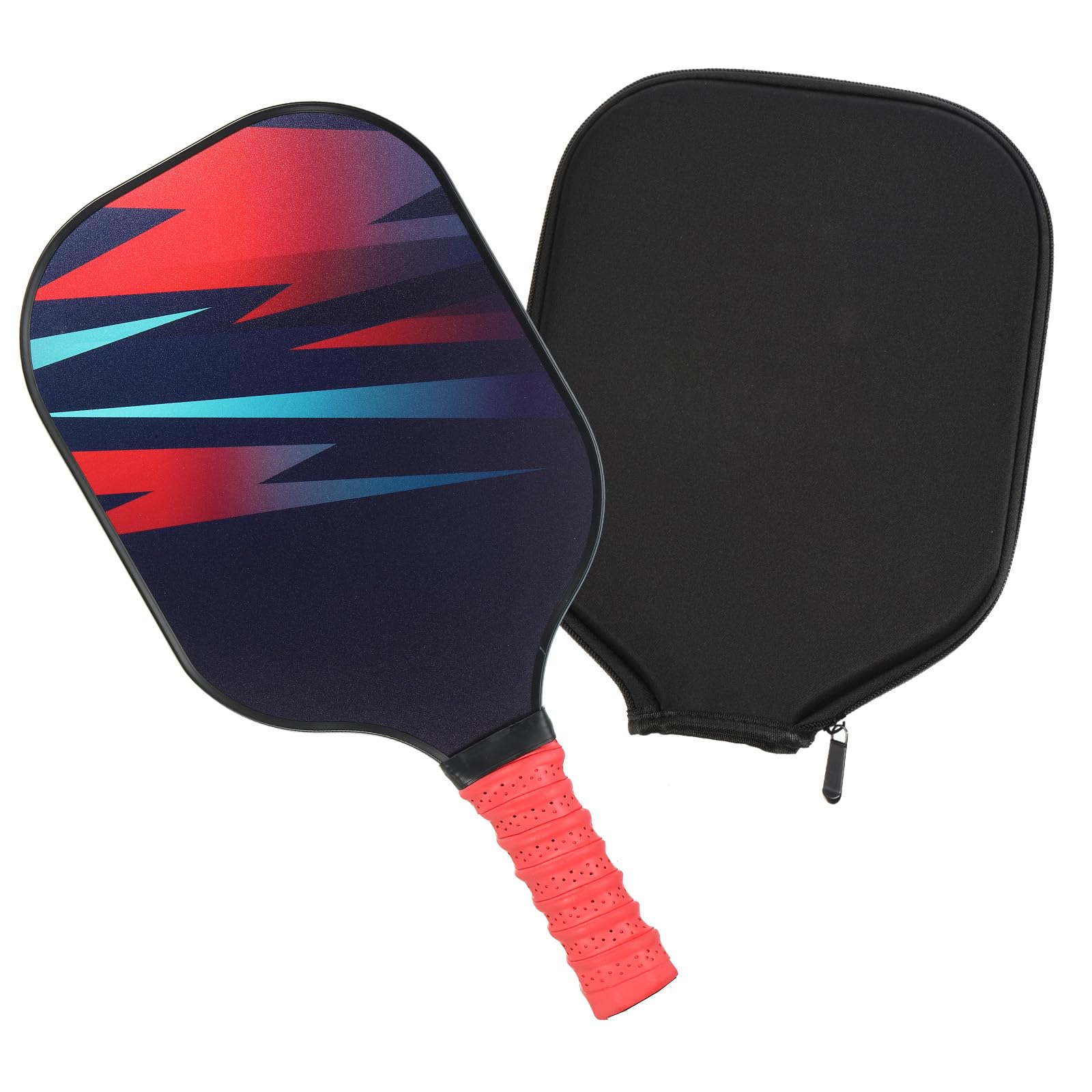 PATIKIL Graphite Pickleball Paddles, USAPA Approved USA Pickleball Paddle, Fiberglass Anti-Slip Sweat-Absorbing Grip with Bag, Red Blue Lighting