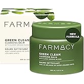 Farmacy Makeup Remover Cleansing Balm - Green Clean Waterproof Makeup Remover Balm + Oil Cleanser for Face - Gently Melts Make Up + SPF - Hydrates + Softens Skin with Super Greens + Papaya (200ml)