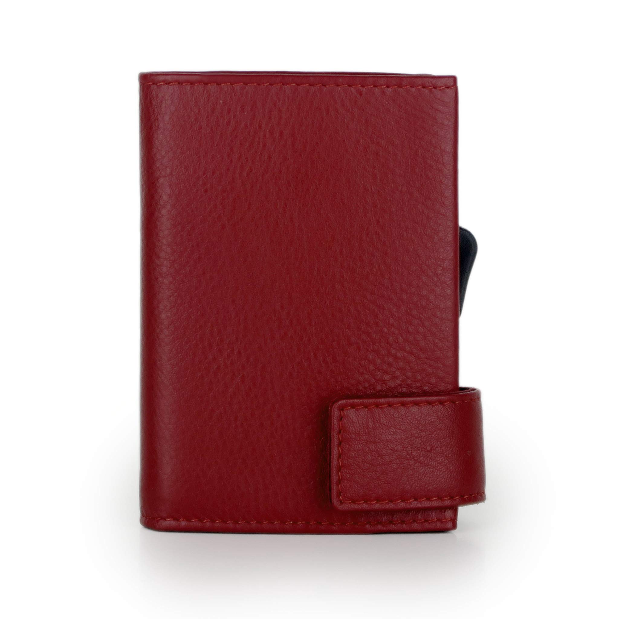 SecWal Card Holder with Coin Compartment Zip (Red)