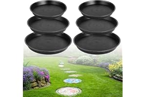 Lettry 6Pcs Round Stepping Stone Mold, 3 Size Cement Molds for Concrete, 10" 11.4" 12.6" Plastic Concrete Molds for Casting Garden Pavement and Walkway