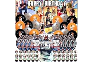 BTAYA GTA Party Supplies Decorations Cake Topper Birthday Backdrop Background Decor