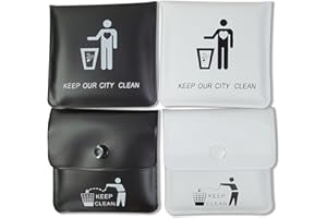 Jeuristic Ashtrays for Cigarettes Pocket Ashtray Pouch - Pack of 4 Premium Fireproof PVC Smell Proof Cool Travel Ashtrays Por