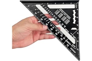 LYHLYA 7 inch Rafter Square Aluminum Alloy Double Scale Triangle Ruler Angle Ruler Carpenter Triangle Square Rafter Tool Mensurement Tool for Woodworking and Carpentry