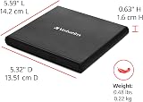 Verbatim Portable DVD Drive USB Powered Slim External CD DVD Burner view 7