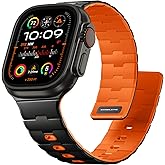 Bandletic Magnetic Silicone Watchband Compatible with Apple Watch Band 44mm 45mm 46mm 49mm 42mm 41mm 40mm 38mm Men Women, Strong Magnet Sport Strap for iWatch Series 11 10 9 8 7 6 5 4 Ultra SE 3 2 1
