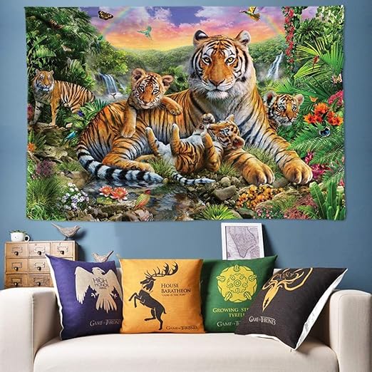 Homewzmzd Tapiz De Tigre Salvaje Animal Tapiz De Pared Decoracion