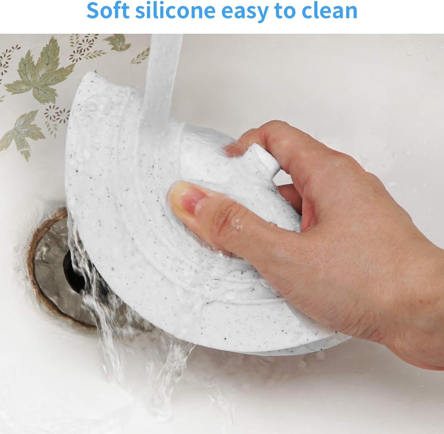 Cuttte Silicone Bathtub Stopper, 6 Inches Large Drain Stopper, Flat Suction Drain Cover, Tub Stopper Drain Plug for Kitchen, Bathtub and Laundry (Gray dot): Kitchen & Dining
