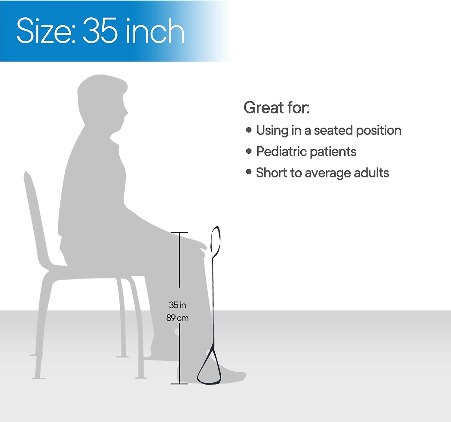 RMS 35 Inch Long Leg Lifter - Durable & Rigid Hand Strap & Foot Loop - Ideal Mobility Tool for Wheelchair, Hip & Knee Replacement Surgery (35 Inch Long): Health & Personal Care