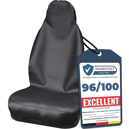 Upgrade4cars Waterproof Car Seat Cover Universal | Heavy Duty Faux Leather Front Seat Protector