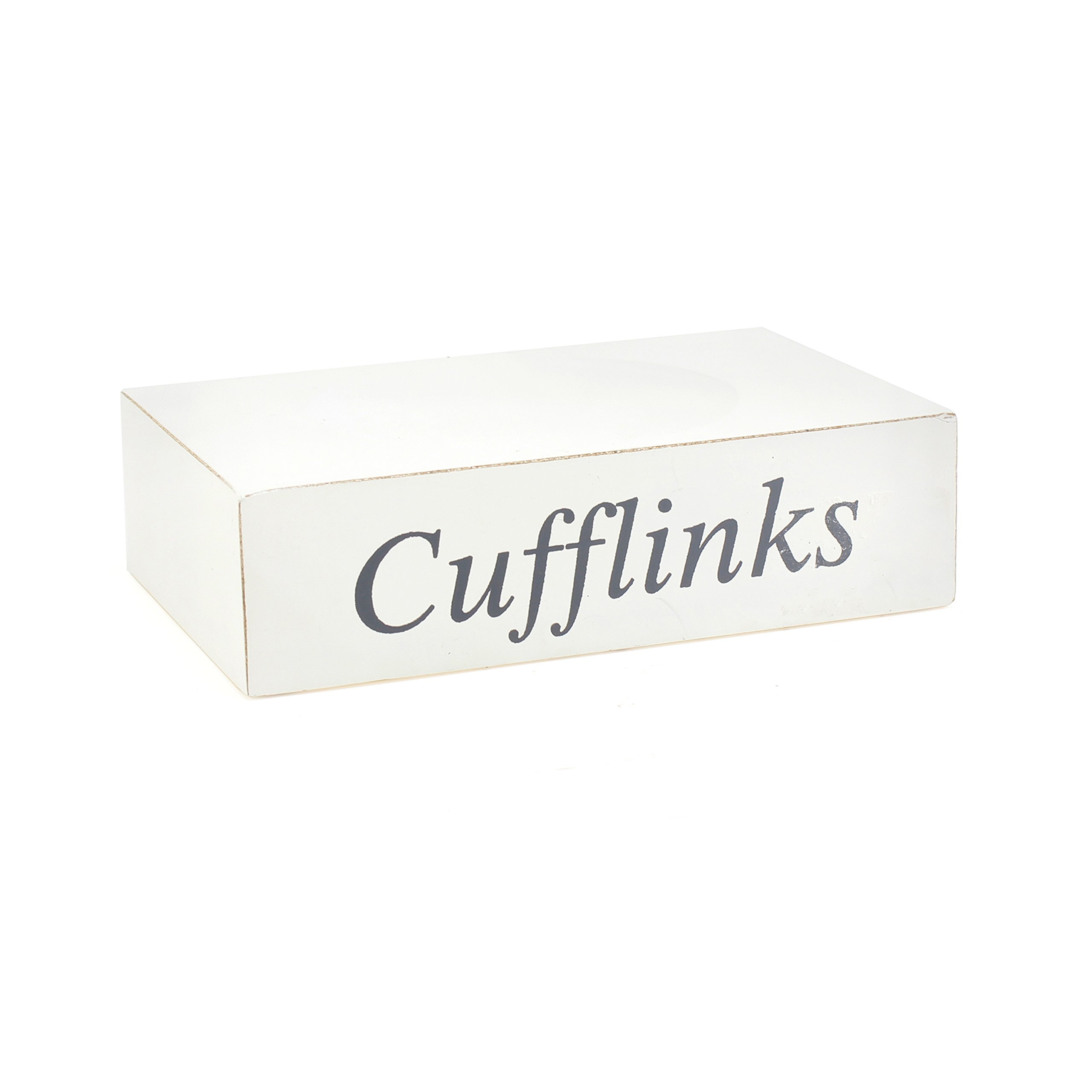 Shabby Chic Collection Decor White Chic Cufflink Tray, wood, One Size