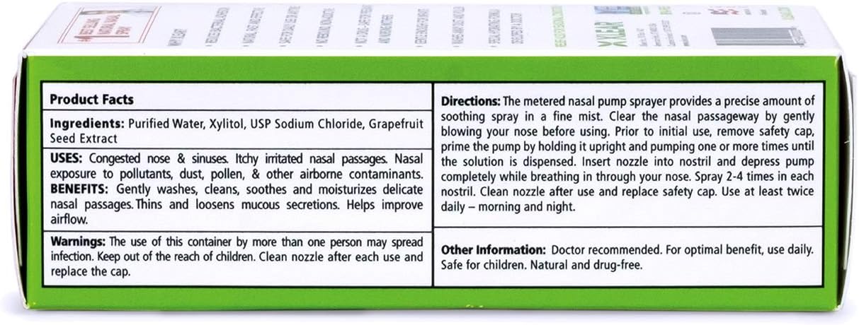 XLEAR Nasal Spray, 1.5 Fl Oz, All-Natural Saline and Xylitol Moisturizing Sinus Care - Immediate and Drug Free Relief From Congestion, Allergies, and Dry Sinuses: Health & Personal Care