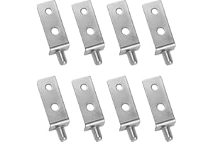 UFURMATE L-Shape Pivot Hinge Clamps, 4 Sets Concealed Shaft Cabinet Door Hinge Cabinet Iron Hinges with Pin for Free-Swinging
