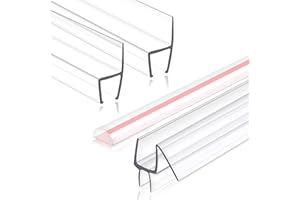 EAISMON Frameless Shower Door Seal Set, 4 Pack x 39" HDM Glass Shower Door Bottom Seal Side Seal Strip Door Sweep for 3/8" Glass, Ultra-Clear Polycarbonate, Stop Shower Leaks Create a Water Barrier