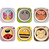 Lyellfe 6 Pack Bamboo Bowls, 10 Oz Unbreakable Bowl, Fun Bowl Tableware Cereal Bowls for Soup Noodle Pasta, BPA Free, Dishwasher Safe