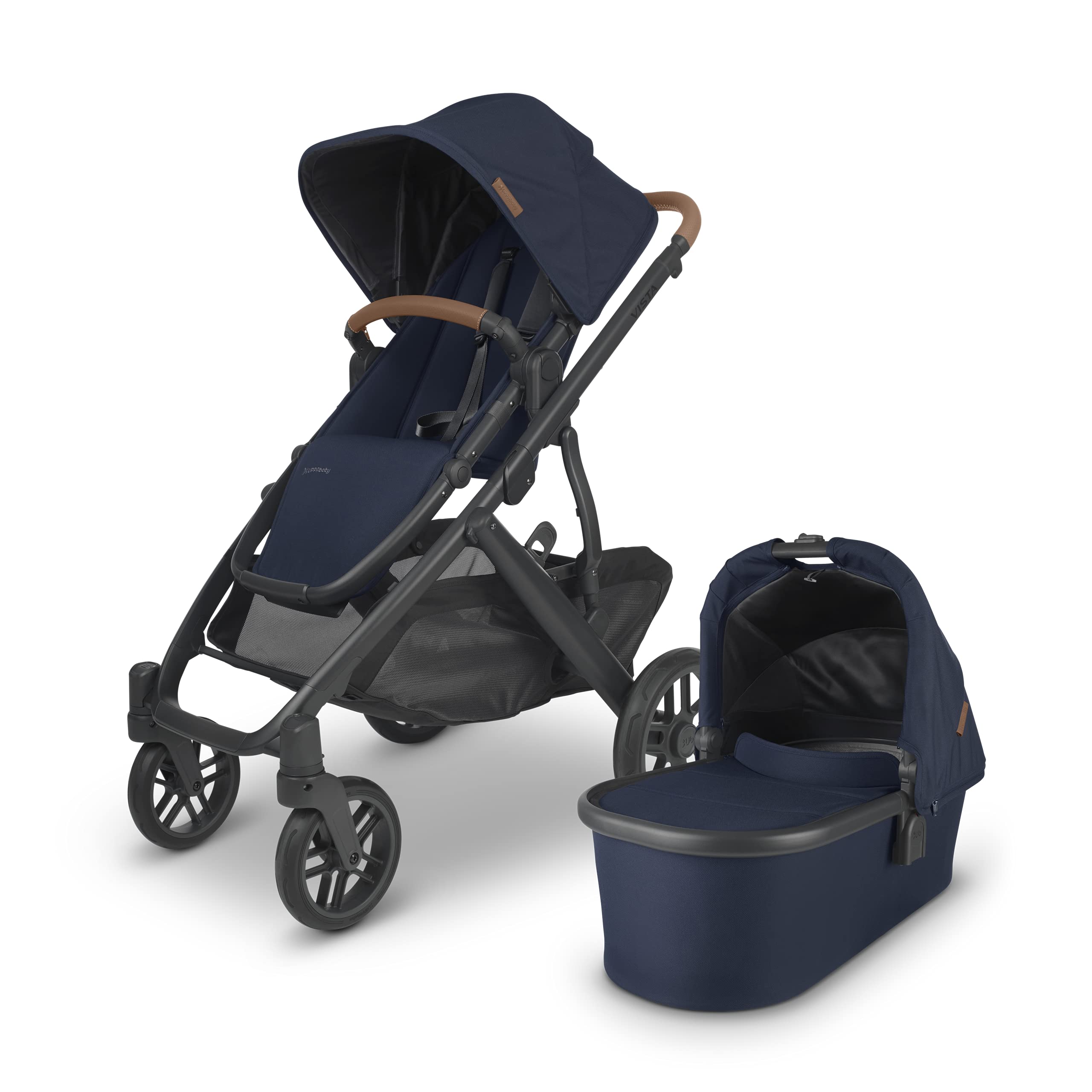 Photo 1 of UPPAbaby Cruz  / Convertible Single-To-Double System / Bassinet, Toddler Seat, Bug Shield, Rain Shield, and Storage Bag Included / Noa (Navy/Carbon Frame/Saddle Leather)
***SIMILAR***