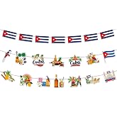 Atsmbiye Cuba Banner Party Decorations-3 PCS Havana Nights Cuban Birthday Banner Birthday Baby Shower Party Favors Supplies