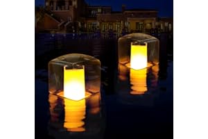 LanPool Floating Pool Lights, Solar Flame Pool Lights Waterproof, Square Pool Light, Glow in The Dark Light Up Swimming Pools Accessories,Floating Solar Light for Pools Pond Outdoor-2PCS