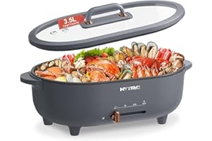 HYTRIC 3.5L Hot Pot Electric for Cooking, Shabu Shabu Hot Pot with Nonstick Coating, Multifunction Electric Pot with Power Control for Noodles, Sauté, Soup, Electric Cooker for Party, BPA-FREE