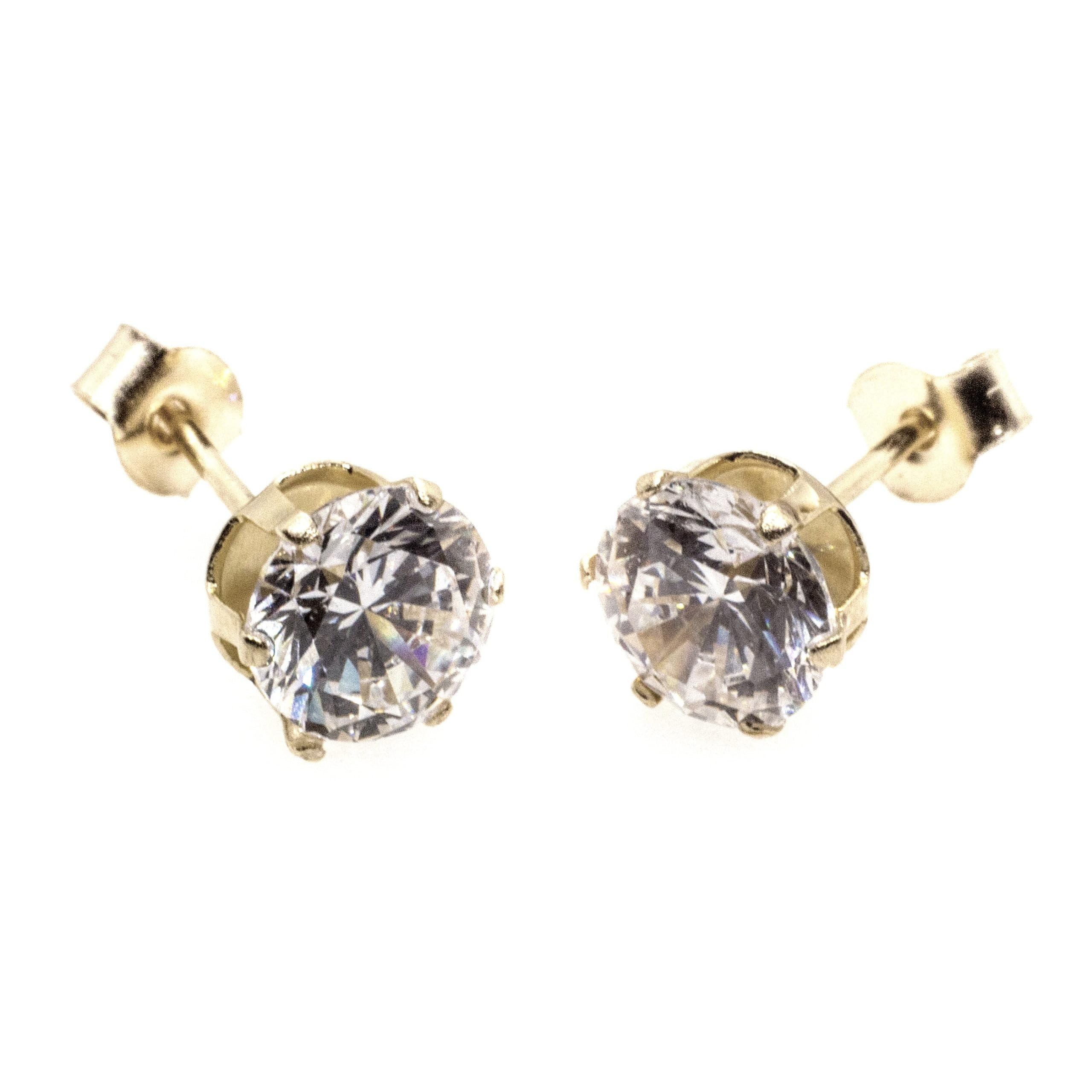 Arranview Jewellery 5mm CZ solitaire stud earrings in 9ct yellow gold