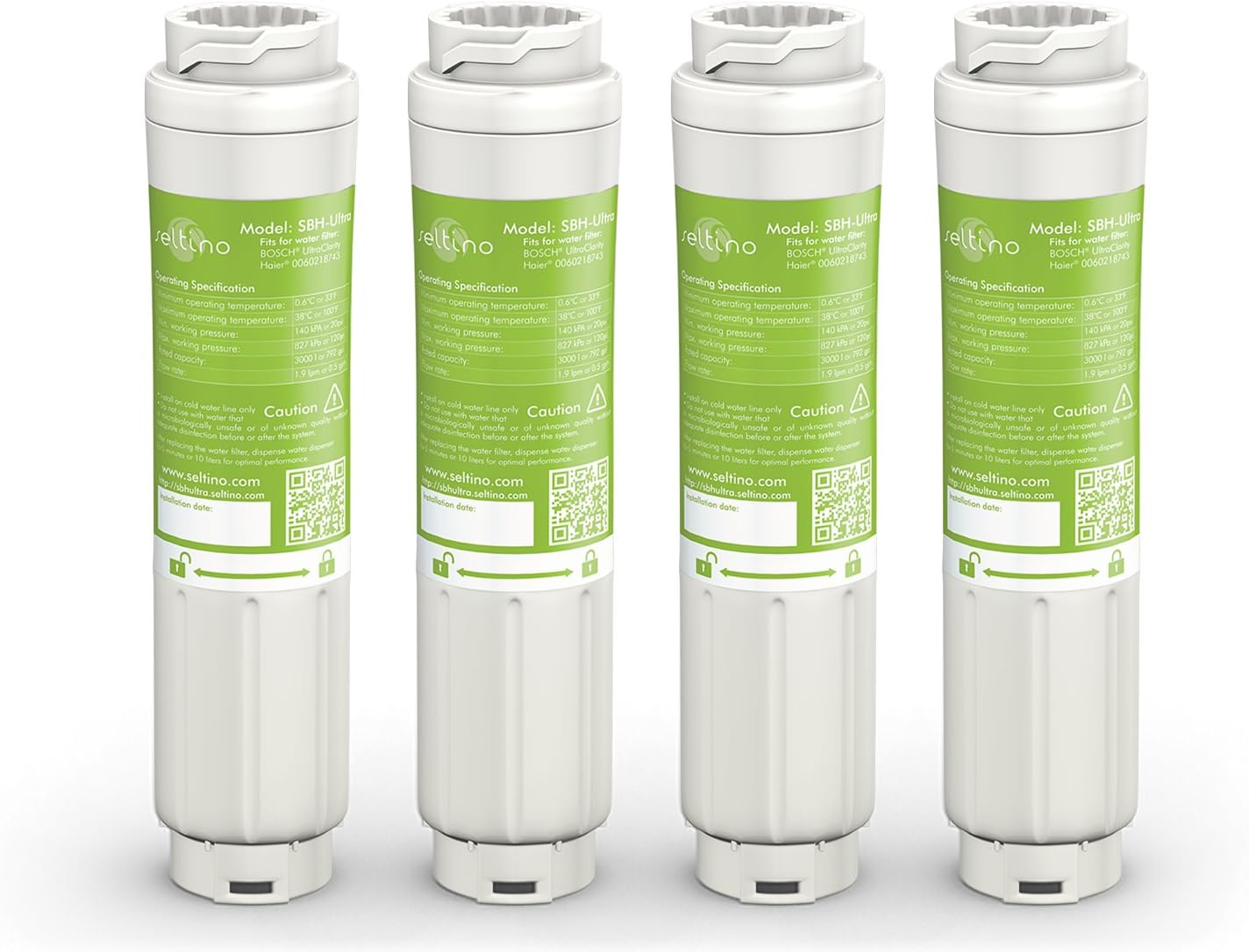 4x (four) SELTINO SBH-Ultra service ver.- refrigerator water filter for Bosch Siemens Neff Miele 644845 UltraClarity