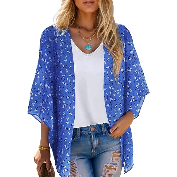 Barlver - Traje De Baño Para Mujer, Diseño Floral, Estilo Kimono - - Small