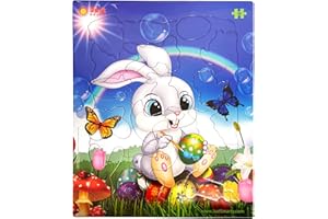 Just Smarty Jigsaw Puzzle Easter Bunny 26 Pieces for Kids Ages 3, 4, 5, 6 Year Old with Fun Shapes and Tray. Easter Gifts & Preschool Learning for Ages 3-6