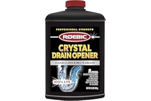 Roebic HD-CRY-DO 2 Pounds Professional Strength Crystal Drain Opener, 100% Lye, Black