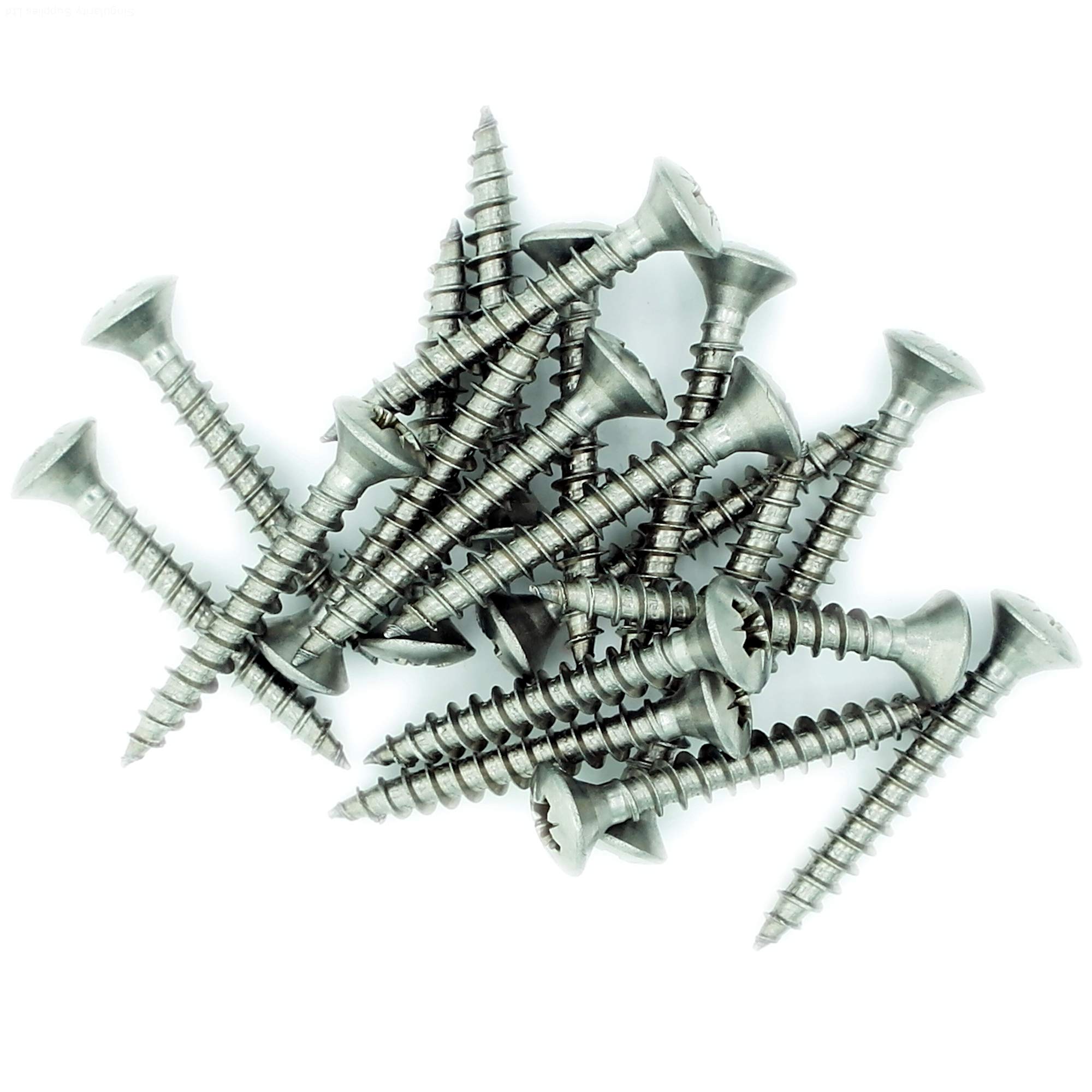 No.4 x 1 (3mm x 25mm) Pozi Raised Countersunk Chipboard Screw - Stainless Steel (A2) (Pack of 20)