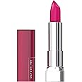 Maybelline Color Sensational Lipstick, Lip Makeup, Cream Finish, Hydrating Lipstick, Nude, Pink, Red, Plum Lip Color, Pink Thrill, 0.15 oz; (Packaging May Vary)