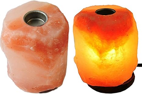 difusor de aroma lampara de sal del himalaya excavados lampara de sal con 6 ft ul focos con intensificador de luz gema jic