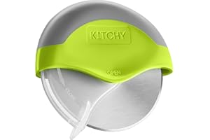 Kitchy Pizza Cutter Wheel - No Effort Pizza Slicer with Protective Blade Guard and Ergonomic Handle - Super Sharp and Dishwas