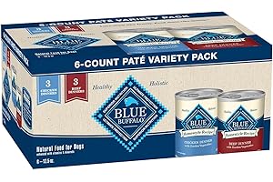 Blue Buffalo Homestyle Recipe Chicken & Beef Dog Wet Food Variety Pack 12.5oz x 6 Cans