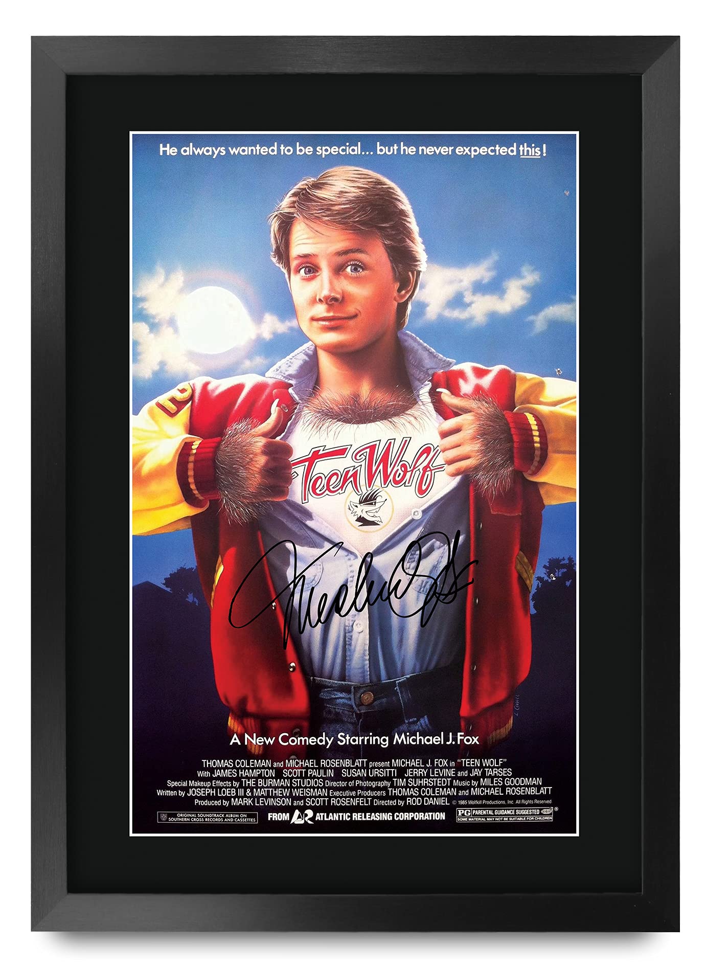 HWC Trading FR A3 Teen Wolf Michael J Fox Gifts Printed Poster Signed Autograph Picture for Movie Memorabilia Fans - A3 Framed
