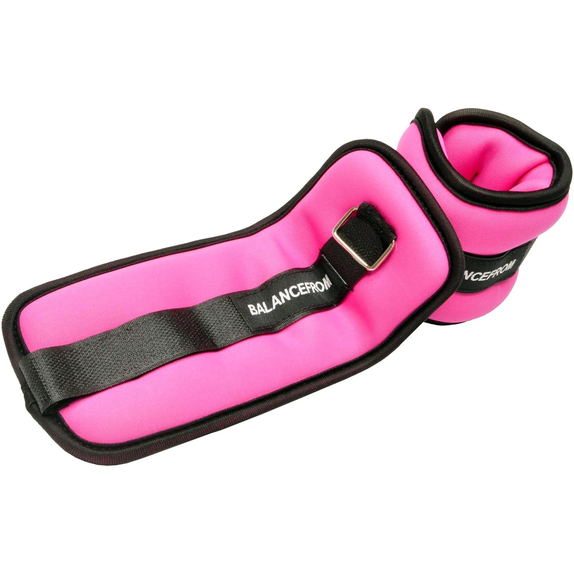 Signature Fitness Fully Adjustable Ankle Wrist Arm Leg Weights, 1 lbs each (2-lb pair), Pink