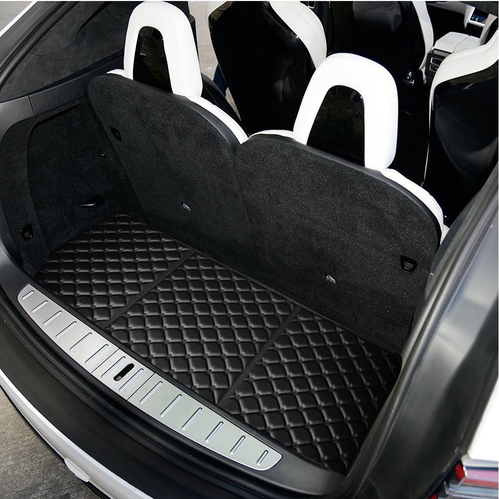Topfit Car Trunk Mats Cargo Liners For Tesla Model X 6 Seat And 7 Seatblacktwo Pieces