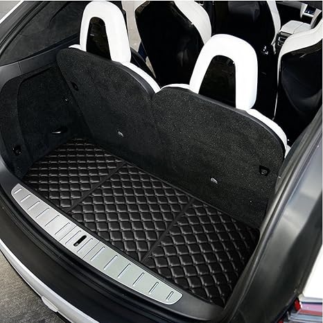 Topfit Car Trunk Mats Cargo Liners For Tesla Model X 6 Seat And 7 Seatblacktwo Pieces