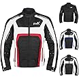 HWK Spyder Motorcycle Jacket for Men with Weather Resistant Cordura Textile Fabric for Enduro Motocross Motorbike Riding and Impact Protection Armor, Dual Sport Motorcycle Riding Jacket SMALL/RED