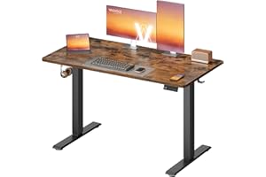 VASAGLE Electric Standing Desk, Height Adjustable Desk, Sedentary Reminder, 4 Memory Heights, for Home Office, 120 x 60 cm, R